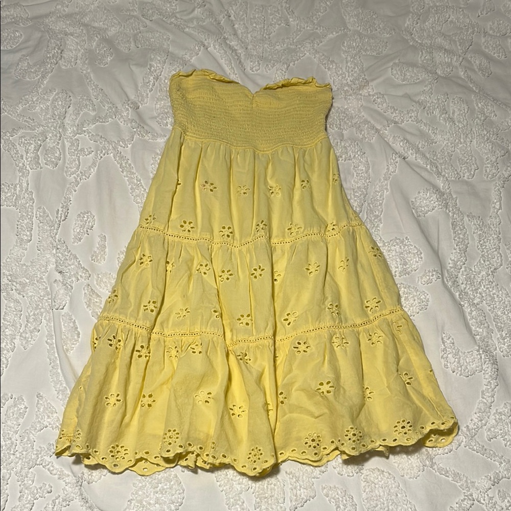 Yellow Eyelet Dress
